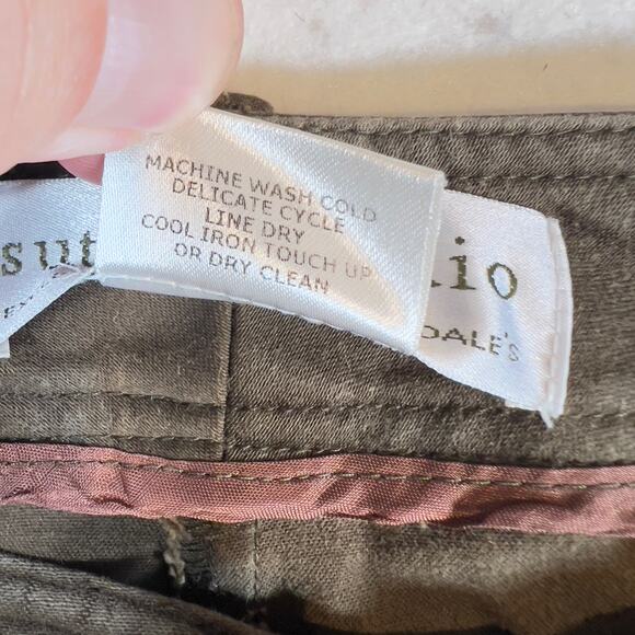 Sutton Studio X Bloomingdale Cargo Chino Pant Woman 12 W32 L30 Brown Zip Pocket - Picture 13 of 15